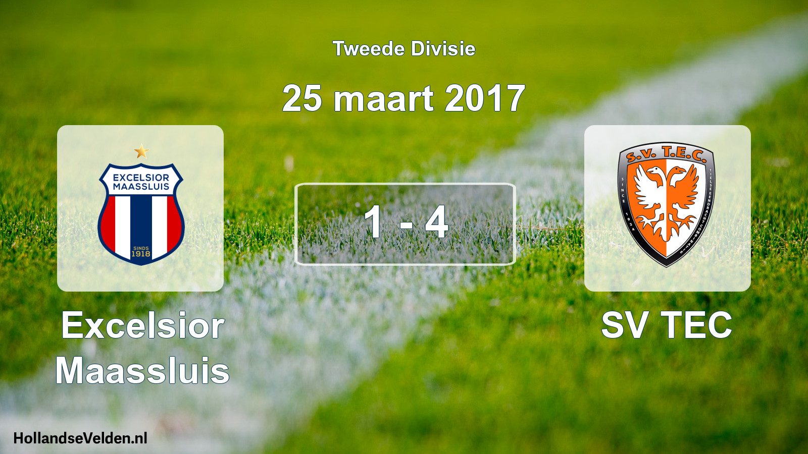 Total number of matches played: Excelsior Maassluis - SV TEC 1 - 4 (25 March 2017)