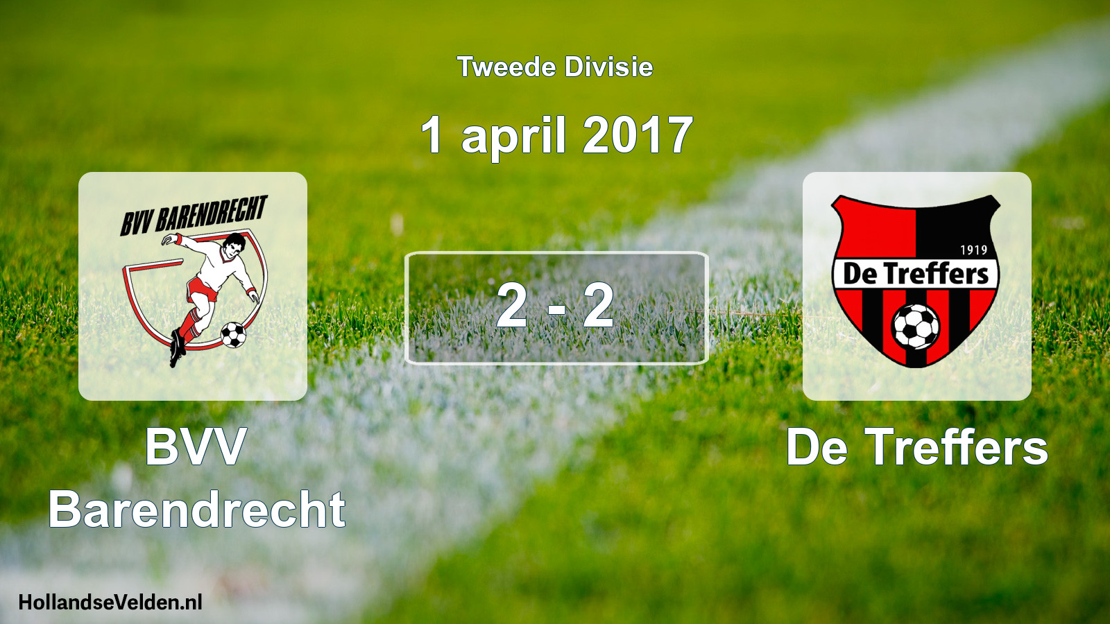 Total number of matches played: BVV Barendrecht - De Treffers 2 - 2 (1 April 2017)