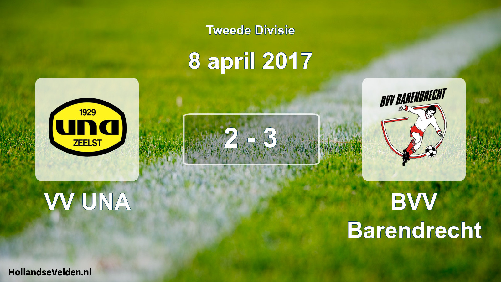Total number of matches played: VV UNA - BVV Barendrecht 2 - 3 (8 April 2017)