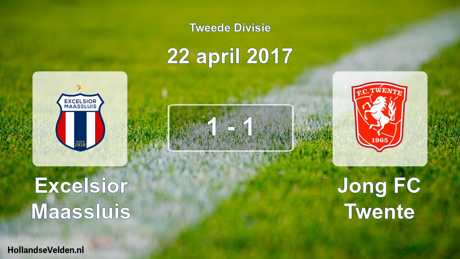 Total number of matches played: Excelsior Maassluis - Jong FC Twente 1 - 1 (22 April 2017)
