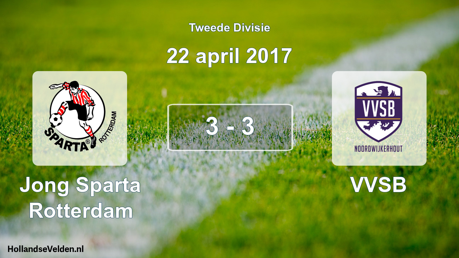 Total number of matches played: Jong Sparta Rotterdam - VVSB 3 - 3 (22 April 2017)
