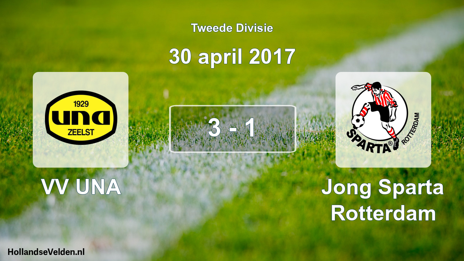 Total number of matches played: VV UNA - Jong Sparta Rotterdam 3 - 1 (30 April 2017)