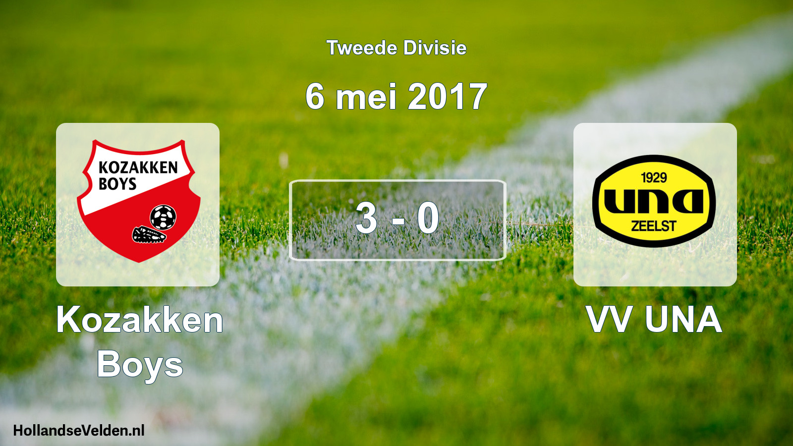Total number of matches played: Kozakken Boys - VV UNA 3 - 0 (6 May 2017)