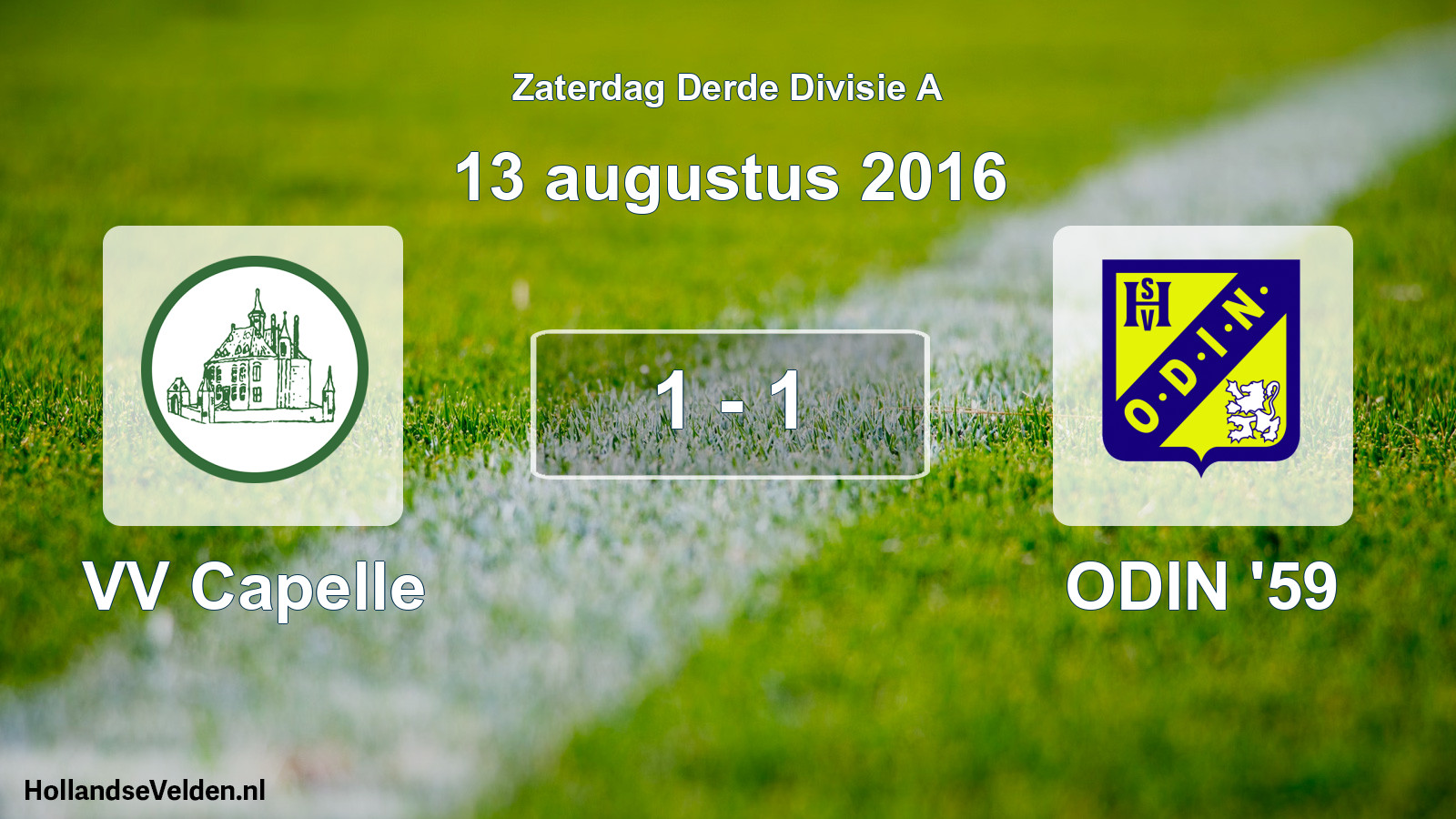 Gespeelde wedstrijd: VV Capelle - ODIN '59 1 - 1 (13 augustus 2016)