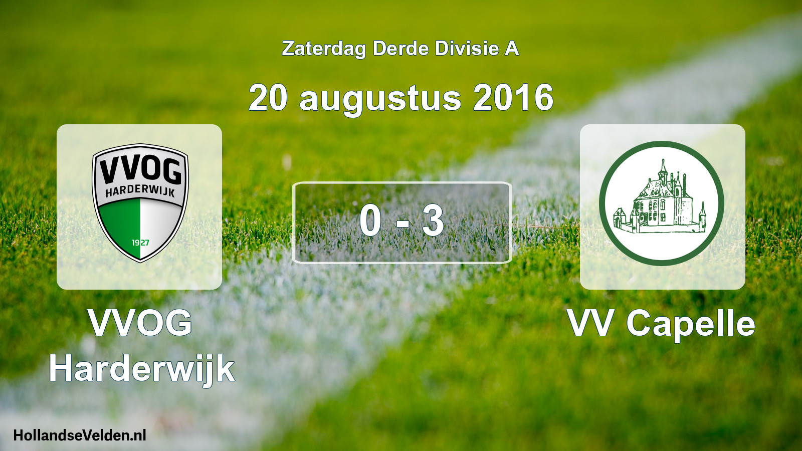 Gespeelde wedstrijd: VVOG Harderwijk - VV Capelle 0 - 3 (20 augustus 2016)
