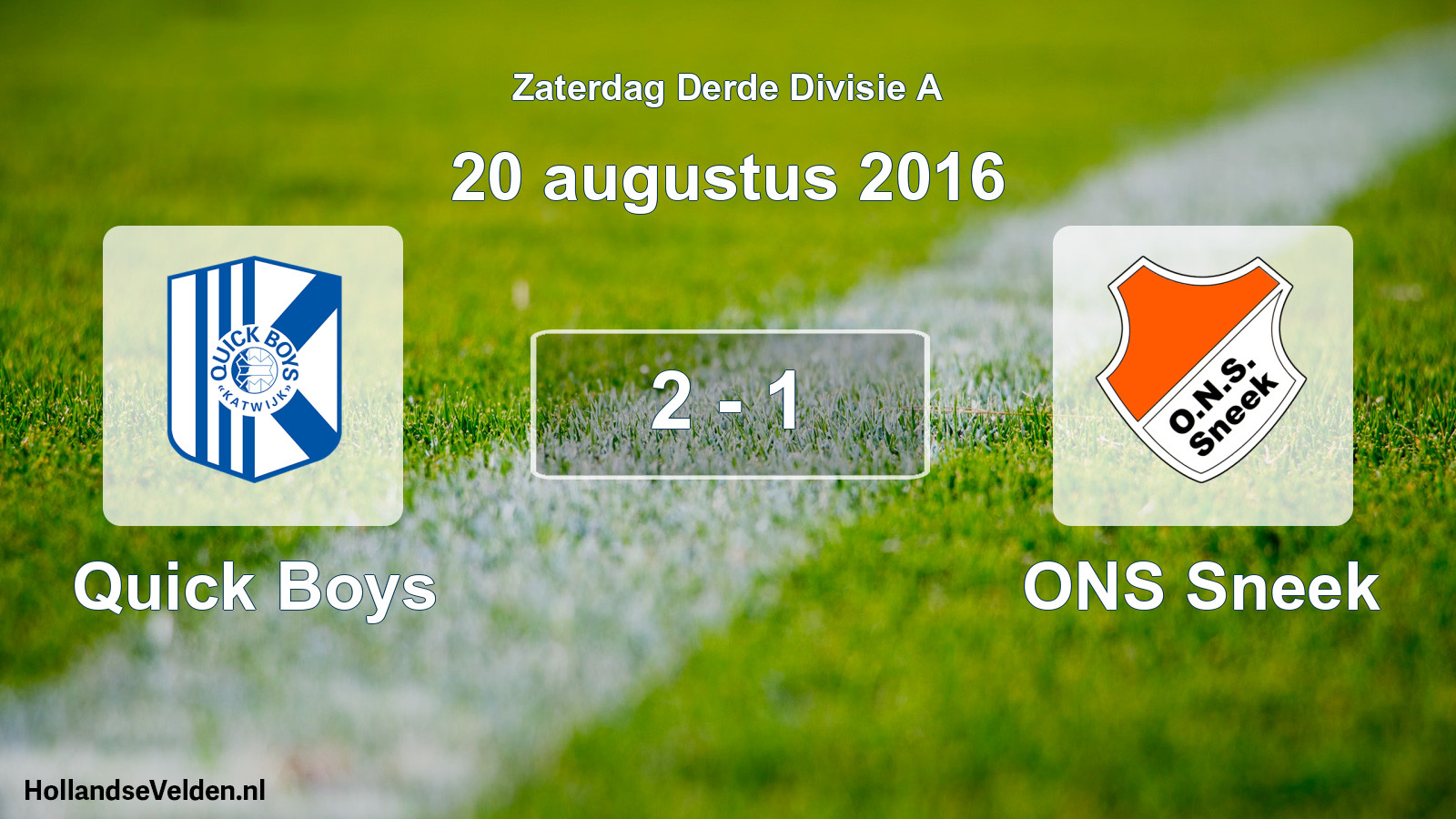 Gespeelde wedstrijd: Quick Boys - ONS Sneek 2 - 1 (20 augustus 2016)
