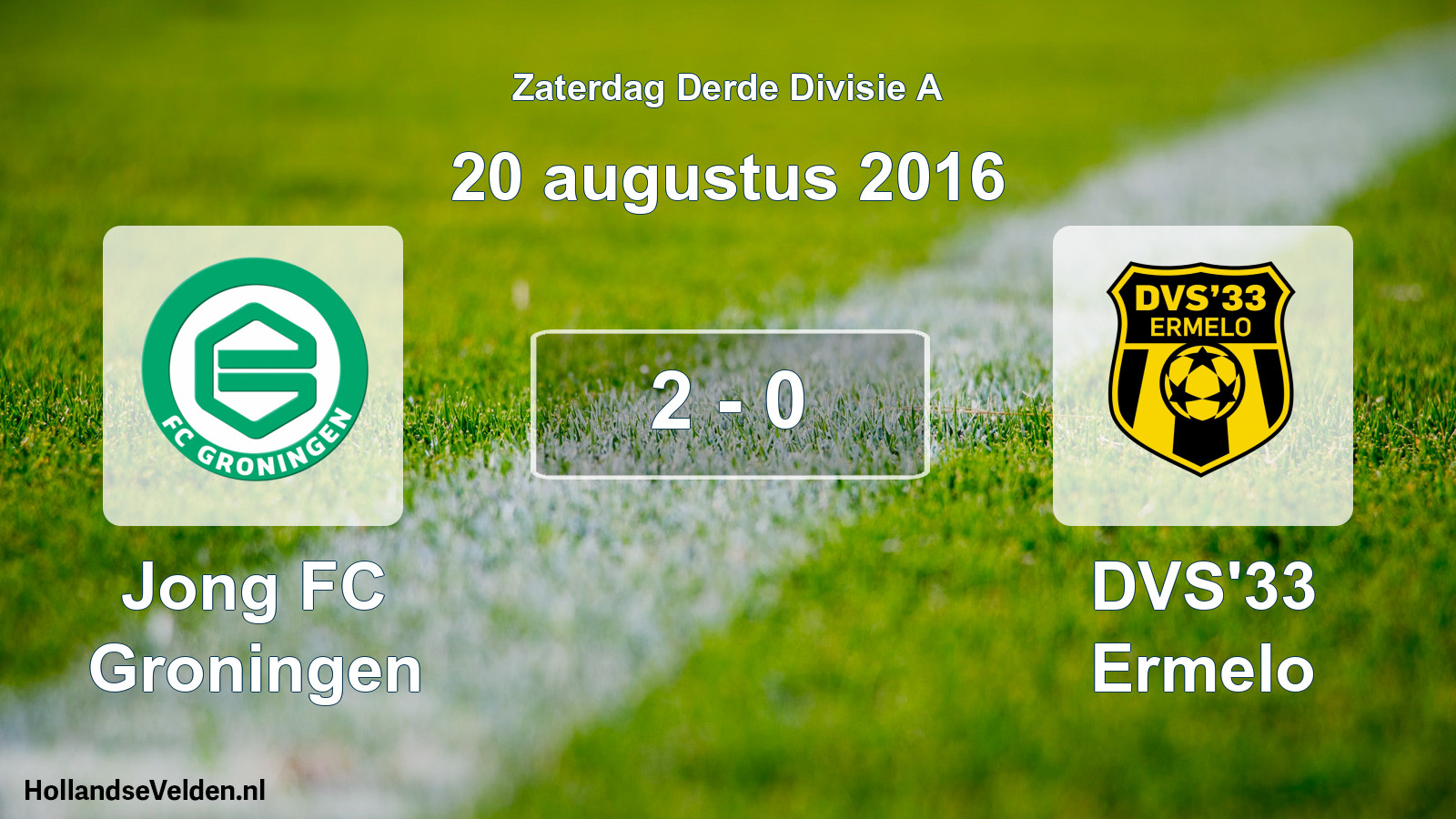 Total number of matches played: Jong FC Groningen - DVS'33 Ermelo 2 - 0 (20 August 2016)