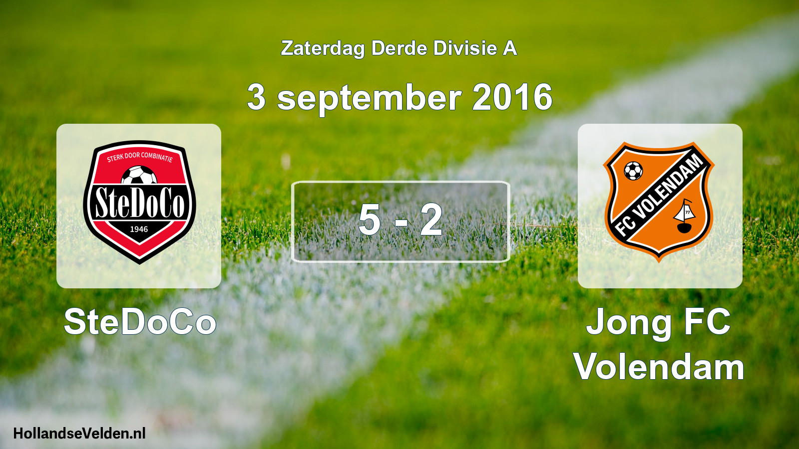 Total number of matches played: SteDoCo - Jong FC Volendam 5 - 2 (3 September 2016)