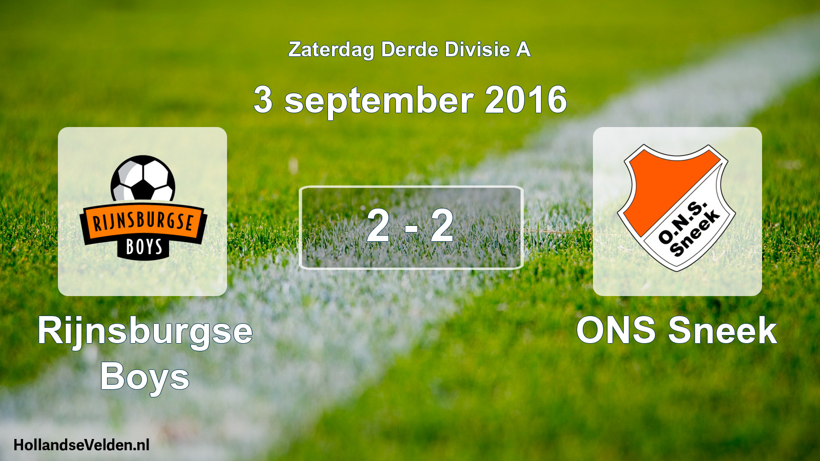 Total number of matches played: Rijnsburgse Boys - ONS Sneek 2 - 2 (3 September 2016)