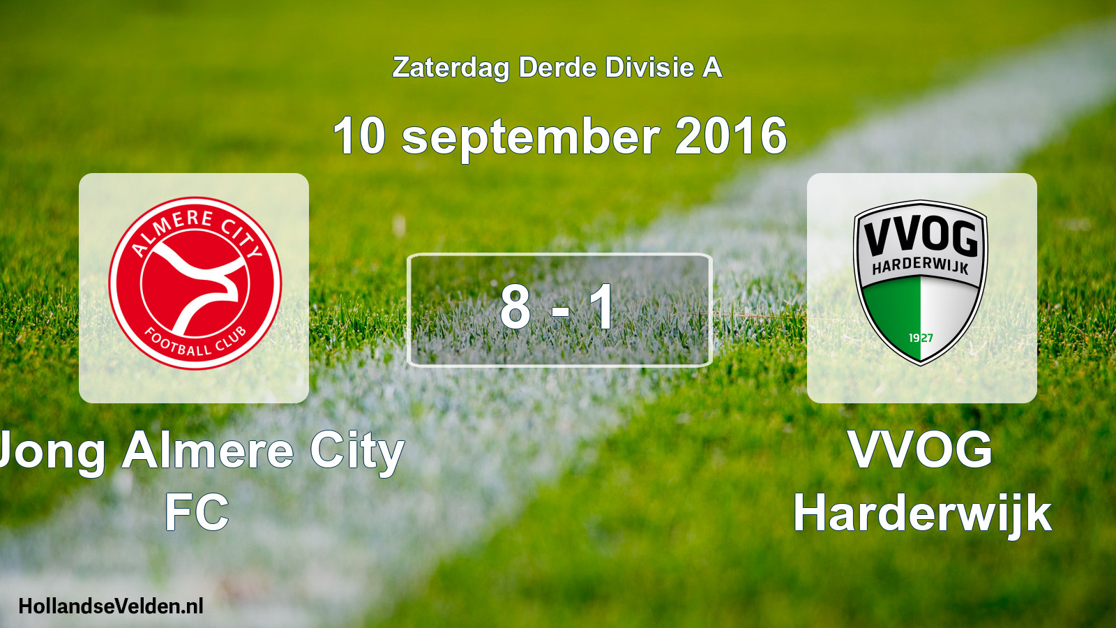 Gespeelde wedstrijd: Jong Almere City FC - VVOG Harderwijk 8 - 1 (10 september 2016)
