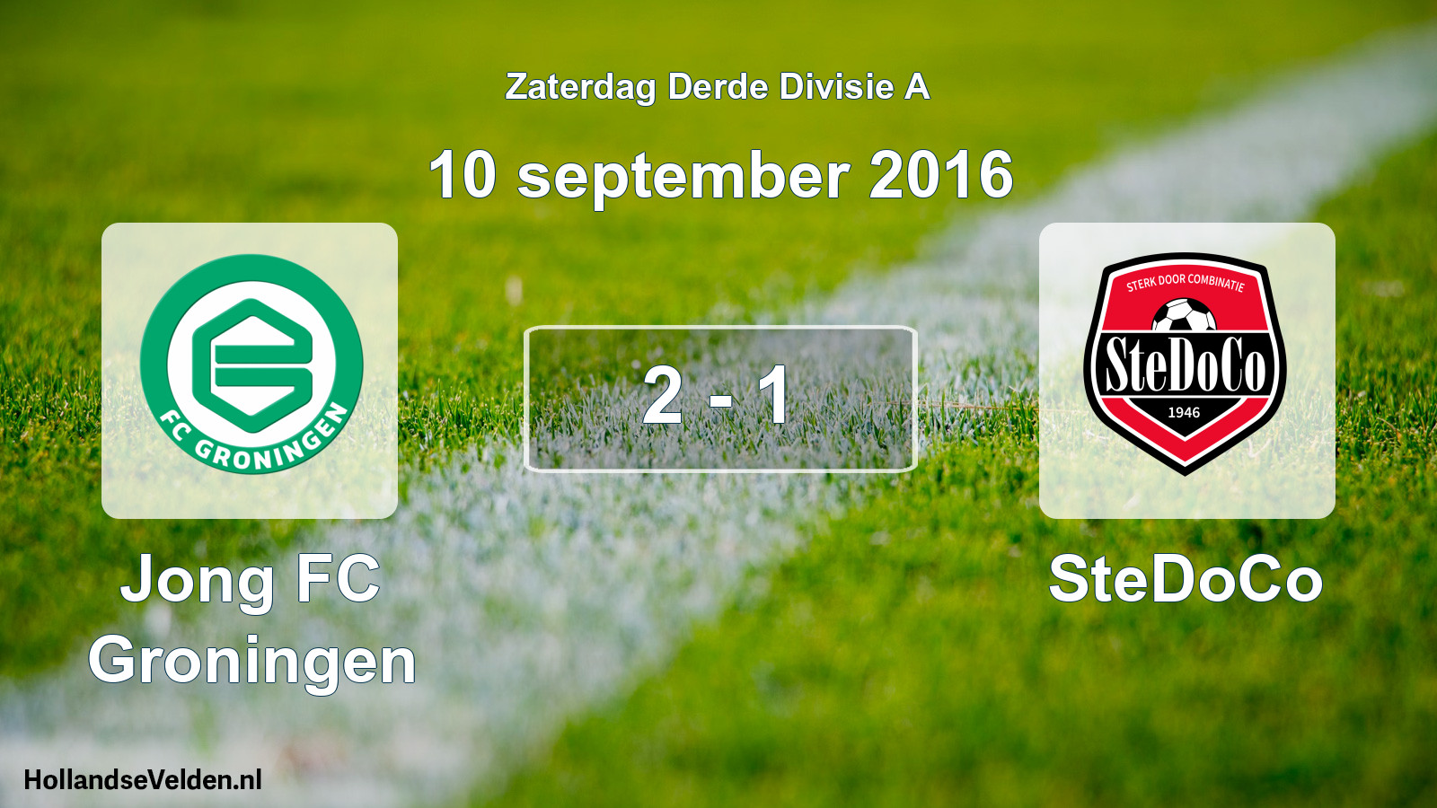Total number of matches played: Jong FC Groningen - SteDoCo 2 - 1 (10 September 2016)