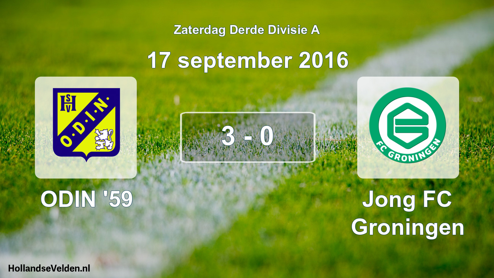 Total number of matches played: ODIN '59 - Jong FC Groningen 3 - 0 (17 September 2016)