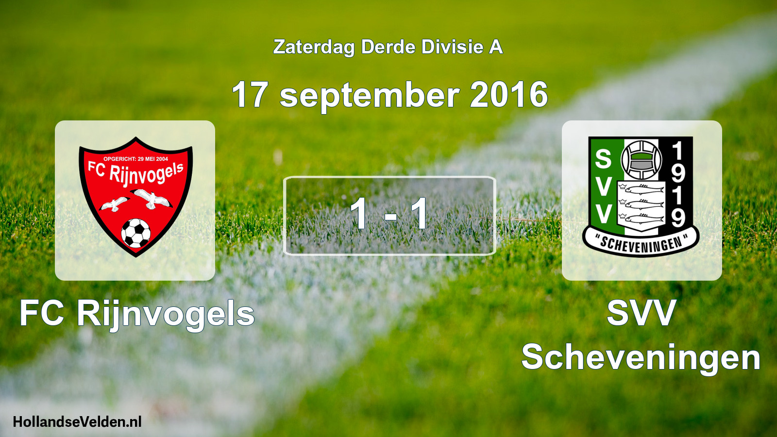 Total number of matches played: FC Rijnvogels - SVV Scheveningen 1 - 1 (17 September 2016)