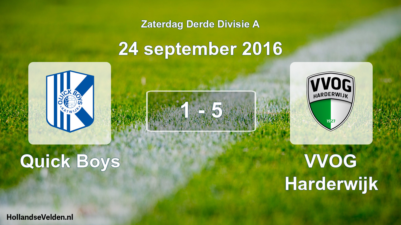 Gespeelde wedstrijd: Quick Boys - VVOG Harderwijk 1 - 5 (24 september 2016)