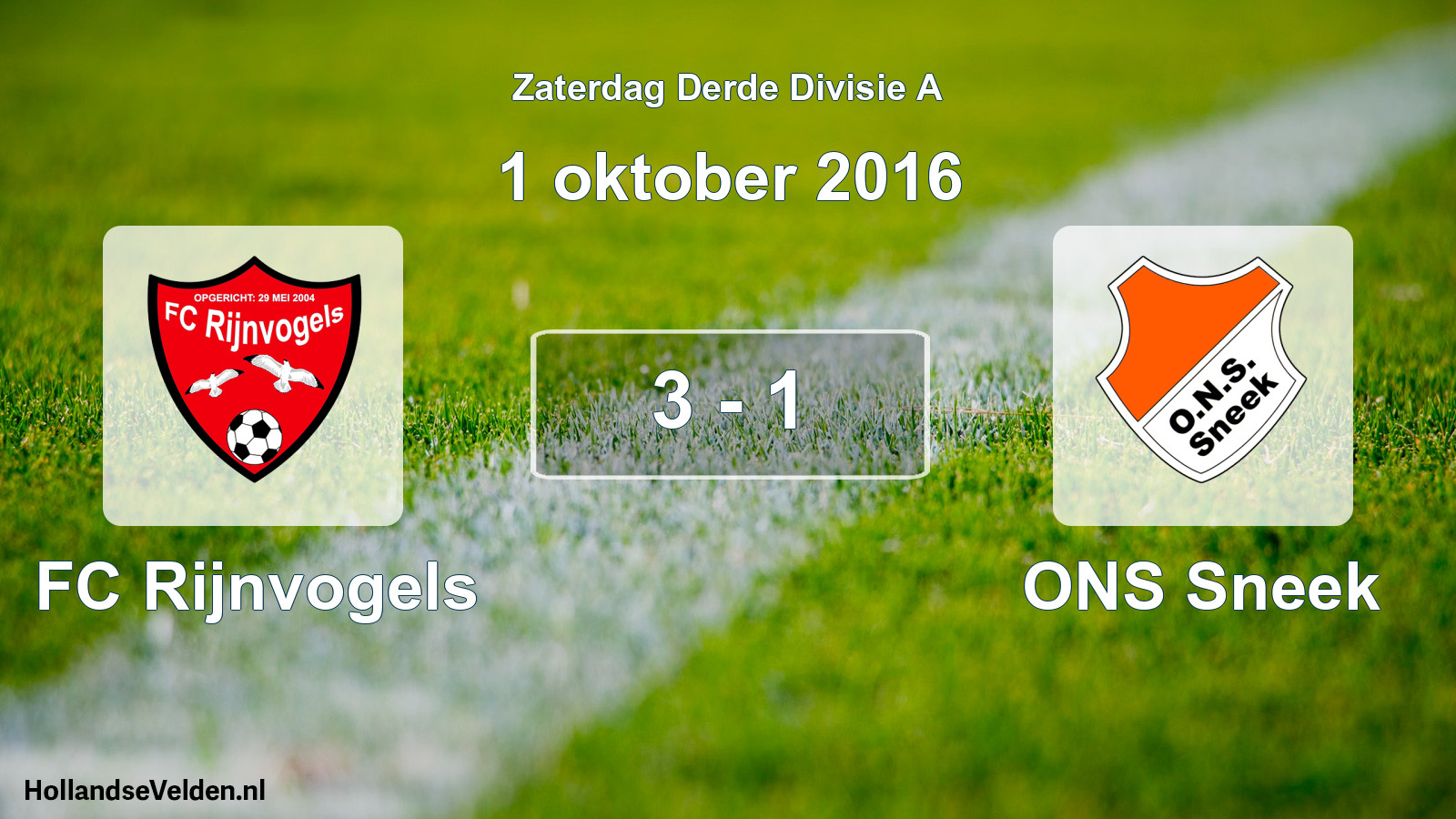 Total number of matches played: FC Rijnvogels - ONS Sneek 3 - 1 (1 October 2016)