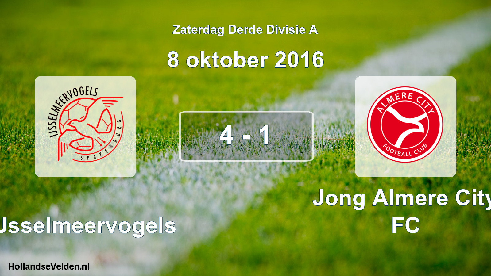 Total number of matches played: IJsselmeervogels - Jong Almere City FC 4 - 1 (8 October 2016)