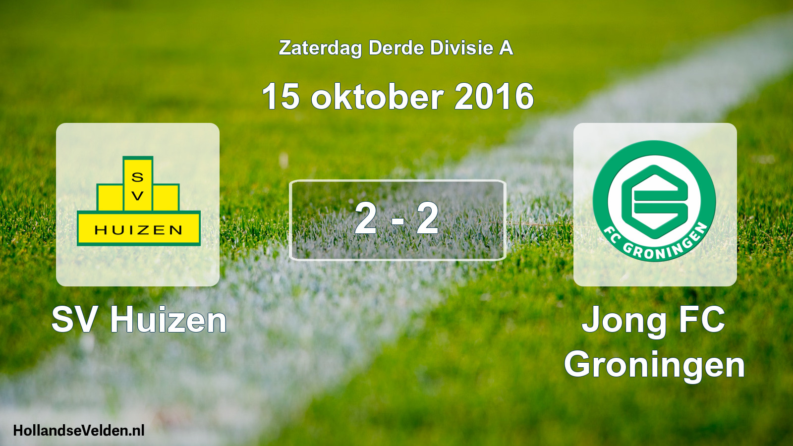 Gespeelde wedstrijd: SV Huizen - Jong FC Groningen 2 - 2 (15 oktober 2016)
