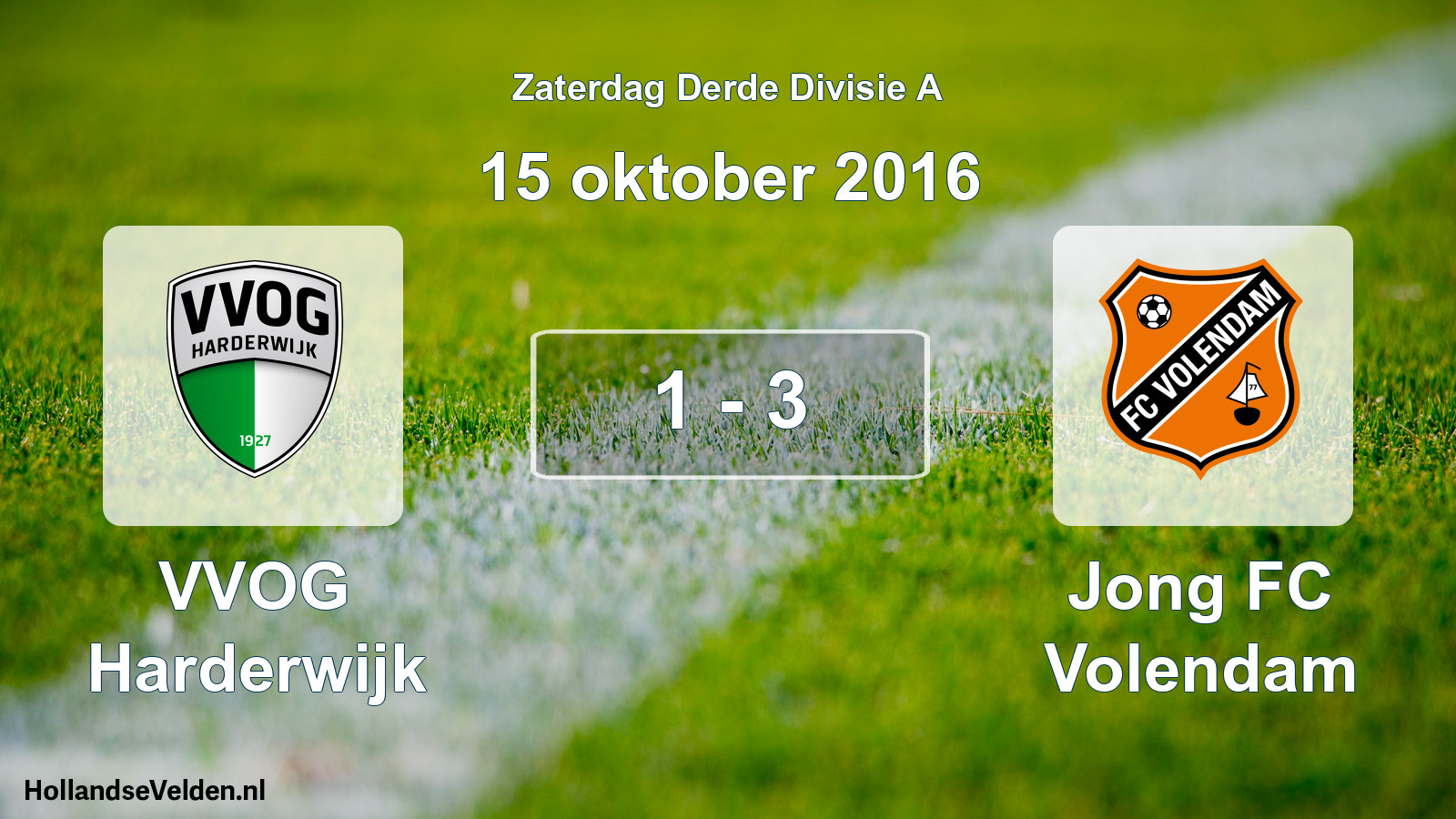 Total number of matches played: VVOG Harderwijk - Jong FC Volendam 1 - 3 (15 October 2016)