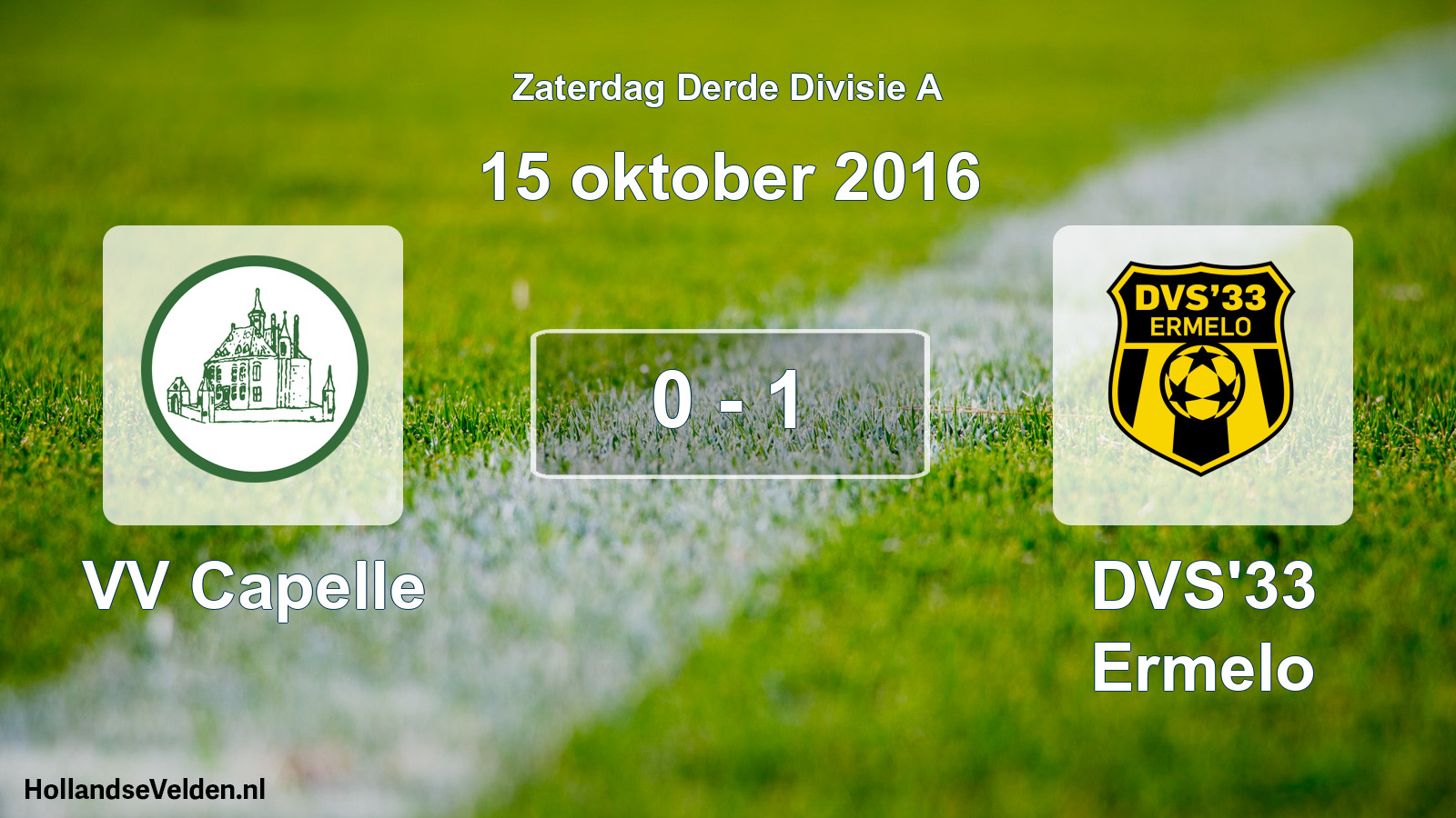 Total number of matches played: VV Capelle - DVS'33 Ermelo 0 - 1 (15 October 2016)