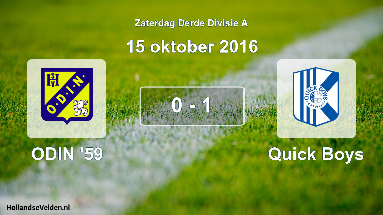 Total number of matches played: ODIN '59 - Quick Boys 0 - 1 (15 October 2016)