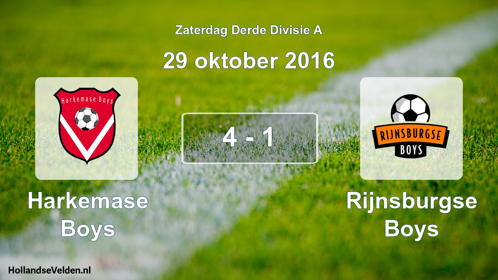 Total number of matches played: Harkemase Boys - Rijnsburgse Boys 4 - 1 (29 October 2016)