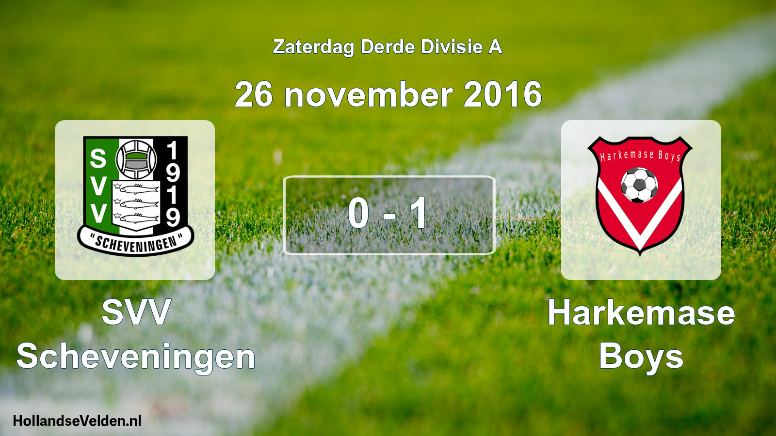 Total number of matches played: SVV Scheveningen - Harkemase Boys 0 - 1 (26 November 2016)