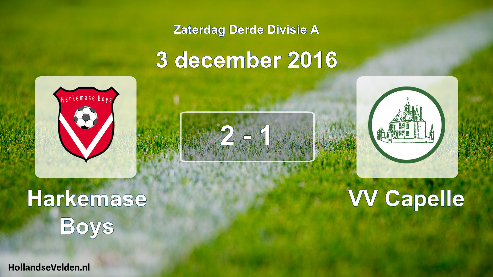 Total number of matches played: Harkemase Boys - VV Capelle 2 - 1 (3 December 2016)