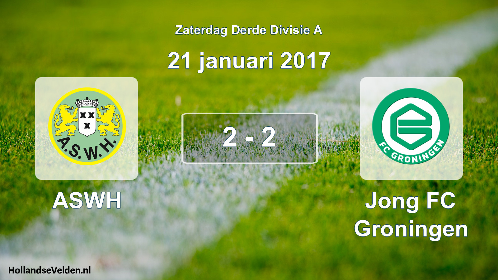 Total number of matches played: ASWH - Jong FC Groningen 2 - 2 (21 January 2017)