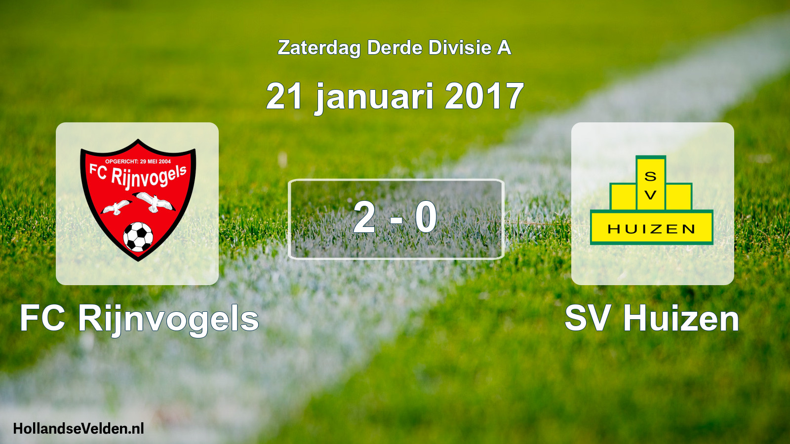 Gespeelde wedstrijd: FC Rijnvogels - SV Huizen 2 - 0 (21 januari 2017)