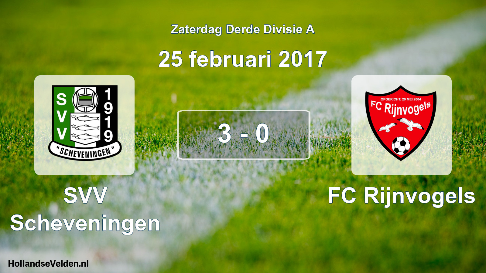 Total number of matches played: SVV Scheveningen - FC Rijnvogels 3 - 0 (25 February 2017)
