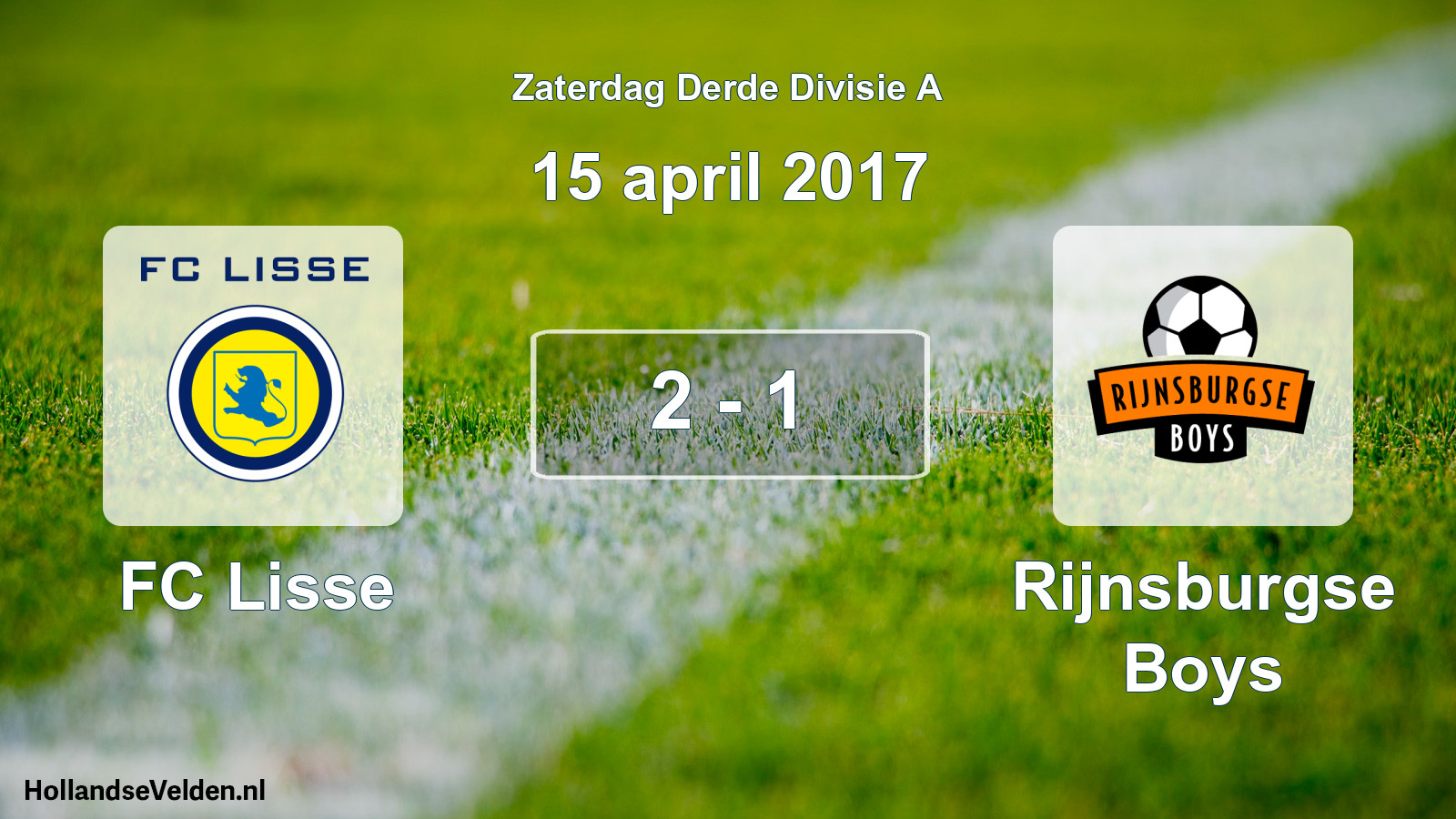 Total number of matches played: FC Lisse - Rijnsburgse Boys 2 - 1 (15 April 2017)