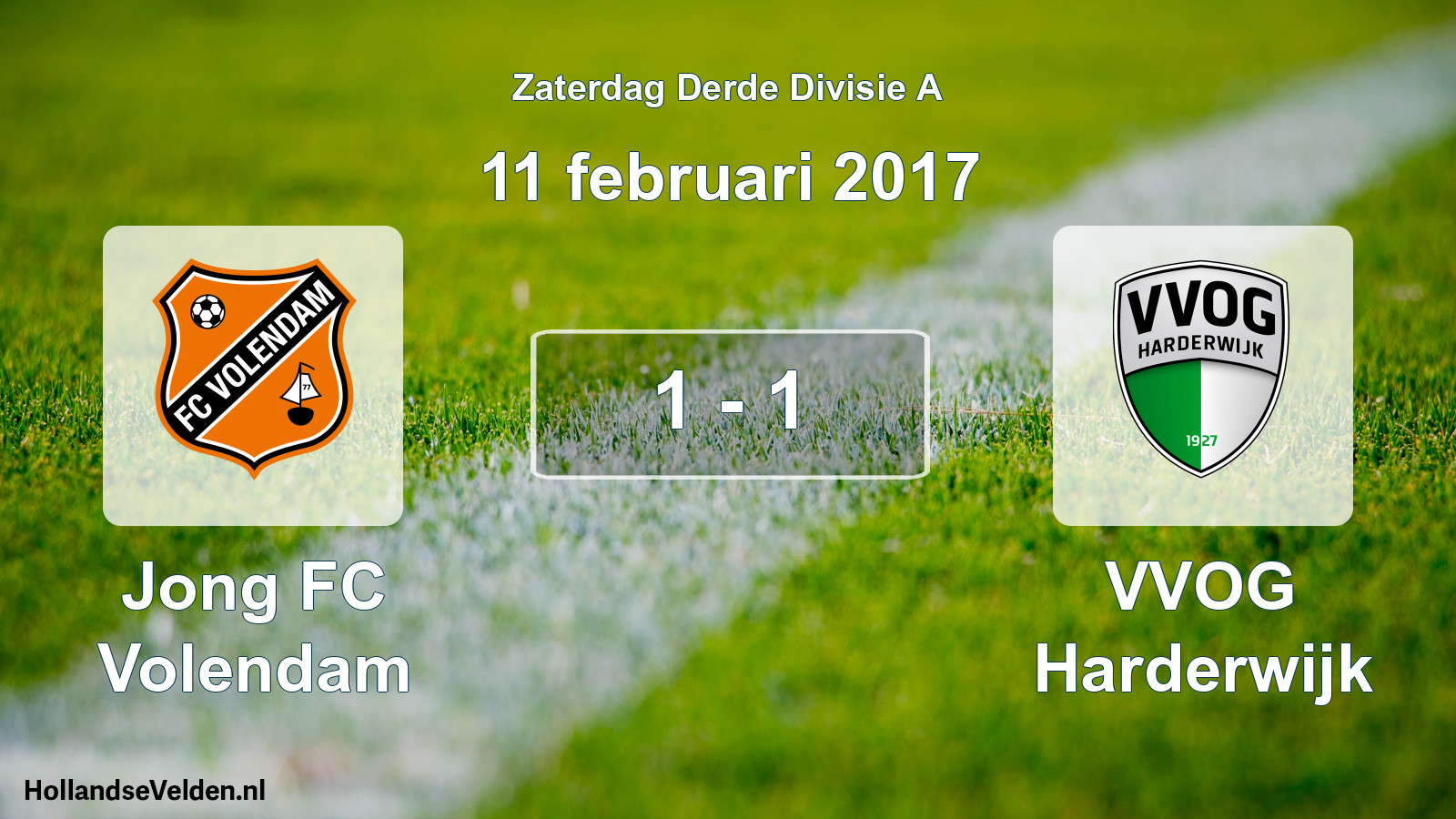 Total number of matches played: Jong FC Volendam - VVOG Harderwijk 1 - 1 (11 February 2017)