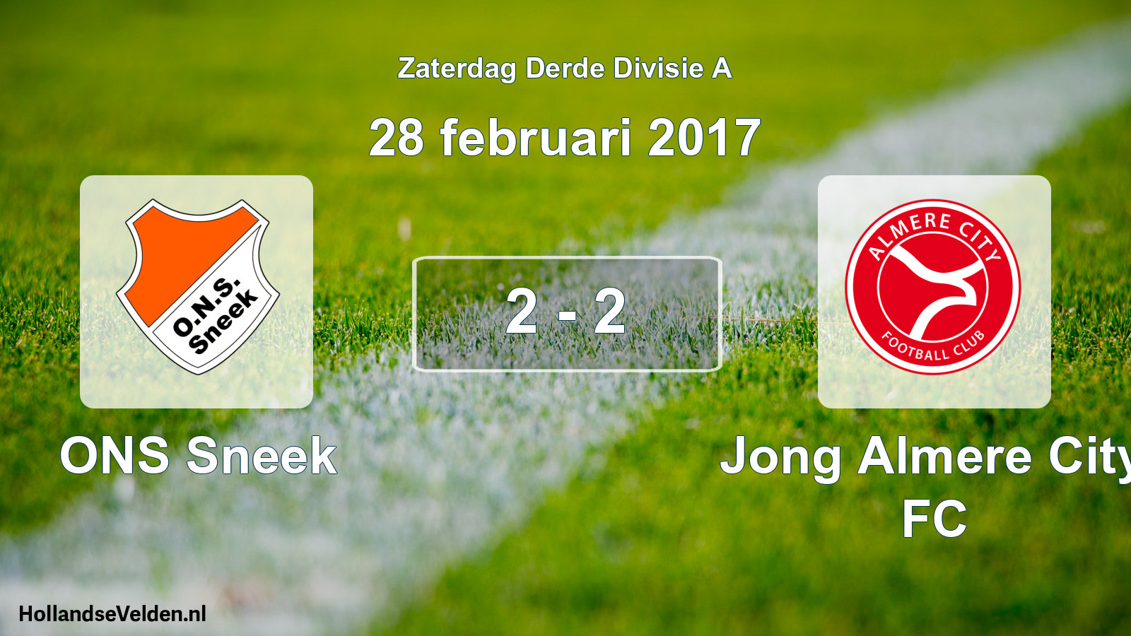 Total number of matches played: ONS Sneek - Jong Almere City FC 2 - 2 (28 February 2017)