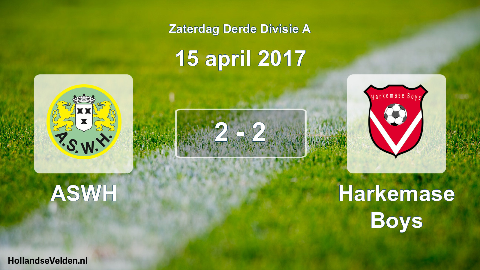 Total number of matches played: ASWH - Harkemase Boys 2 - 2 (15 April 2017)
