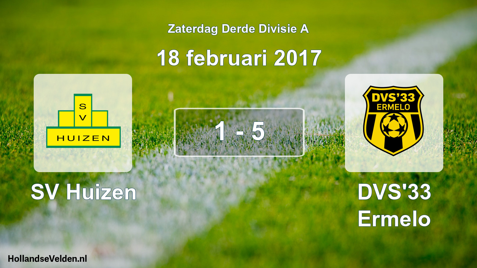 Total number of matches played: SV Huizen - DVS'33 Ermelo 1 - 5 (18 February 2017)