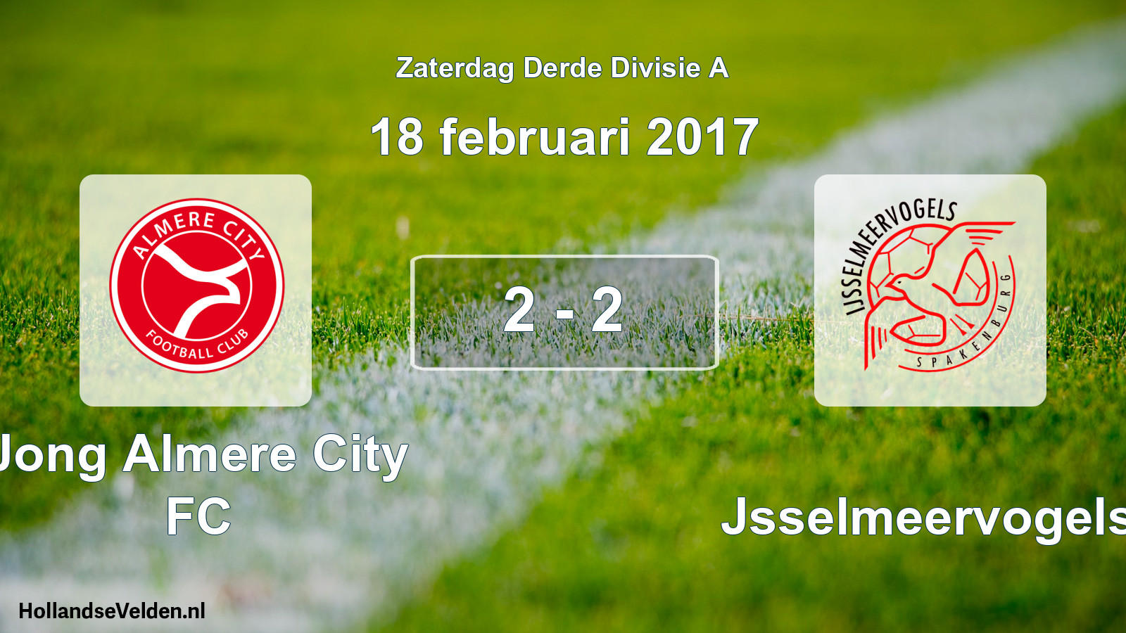 Total number of matches played: Jong Almere City FC - IJsselmeervogels 2 - 2 (18 February 2017)