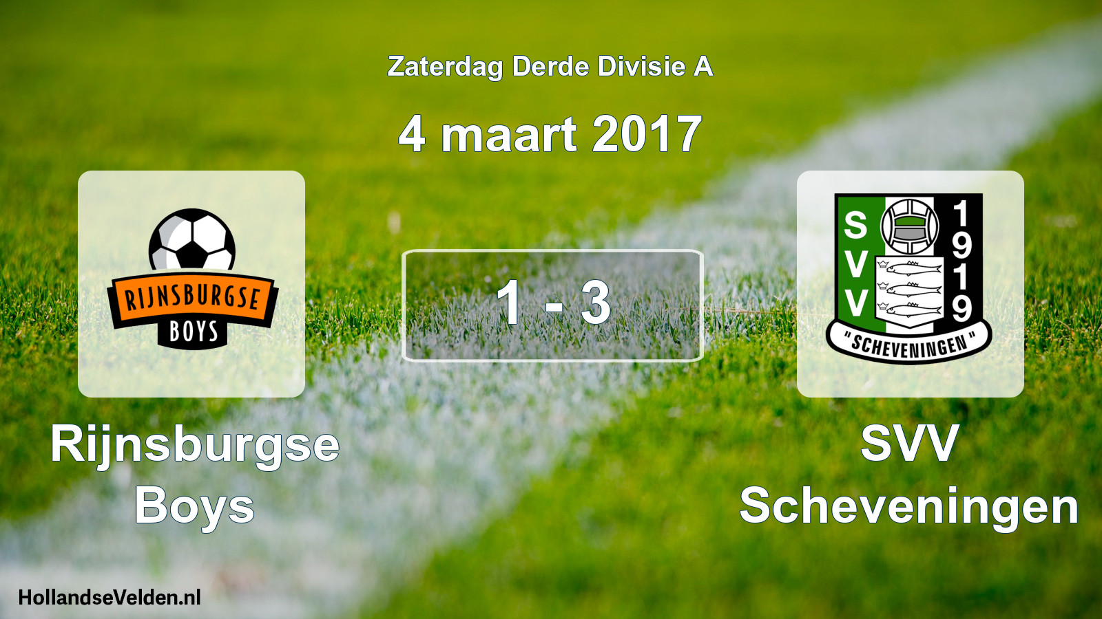 Total number of matches played: Rijnsburgse Boys - SVV Scheveningen 1 - 3 (4 March 2017)