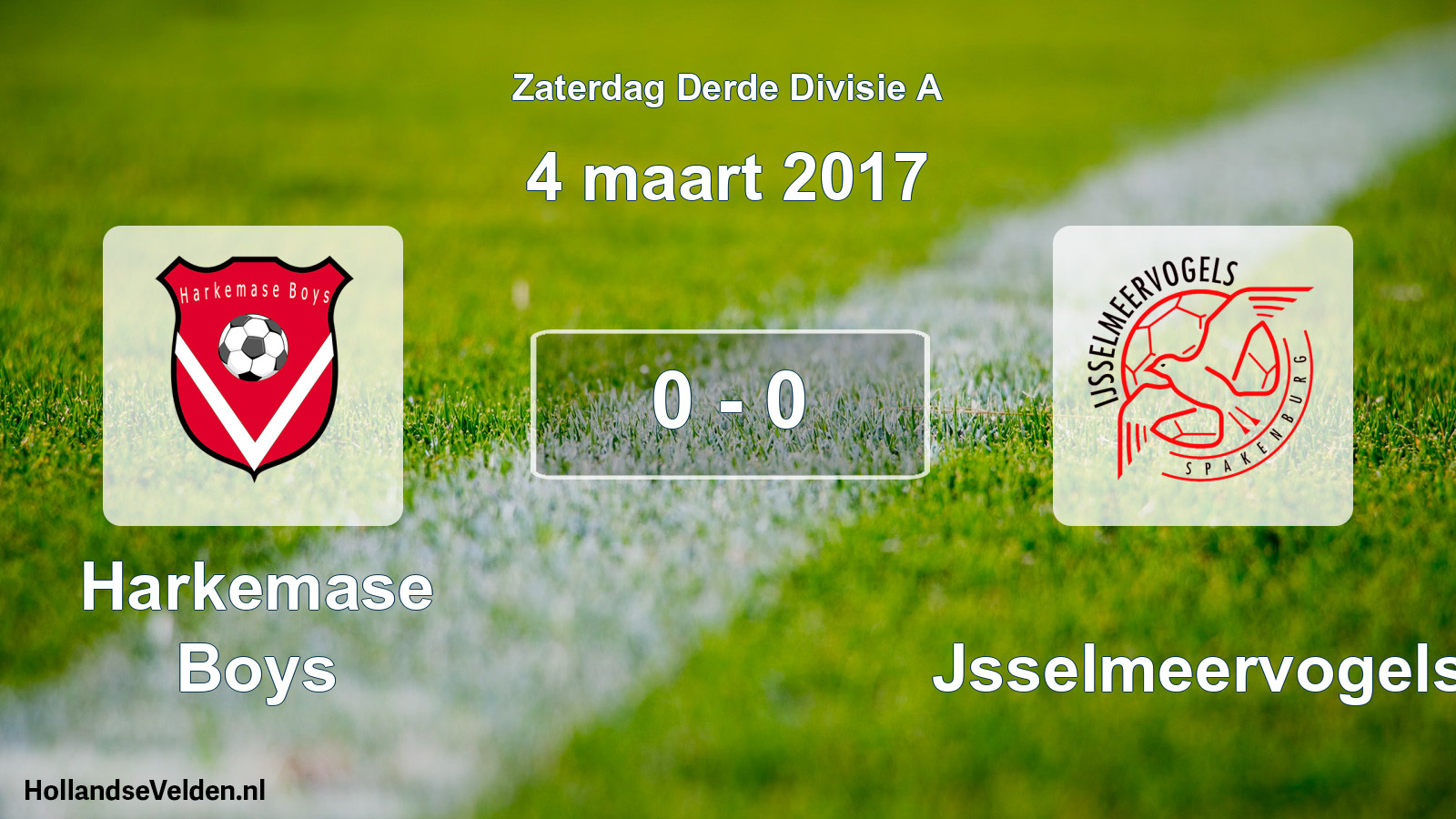 Total number of matches played: Harkemase Boys - IJsselmeervogels 0 - 0 (4 March 2017)
