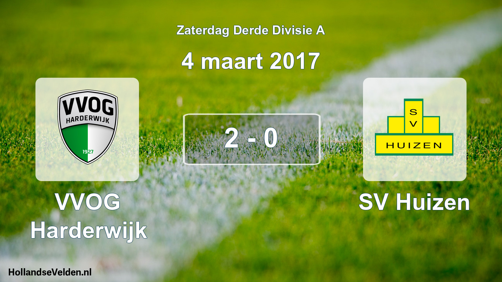 Total number of matches played: VVOG Harderwijk - SV Huizen 2 - 0 (4 March 2017)