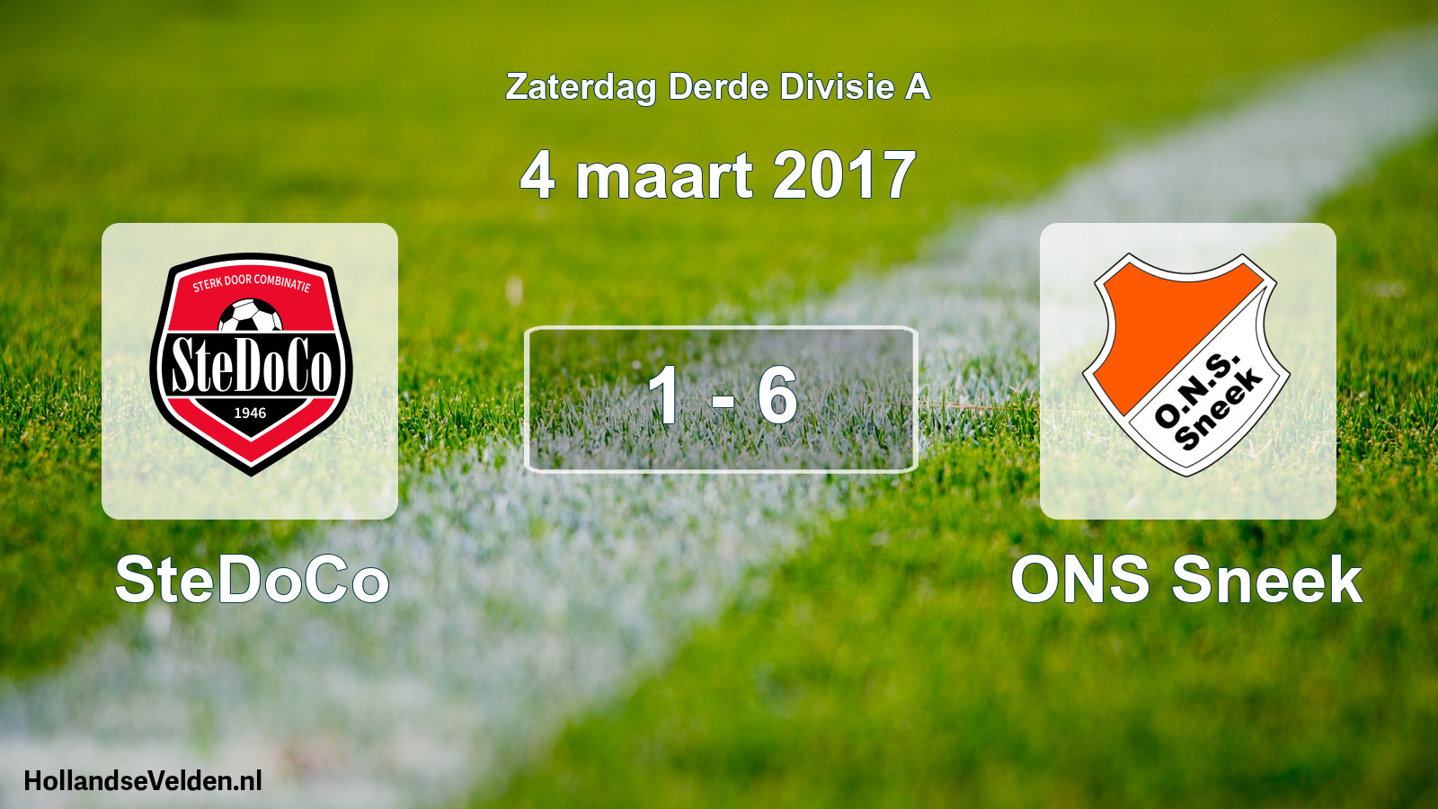 Total number of matches played: SteDoCo - ONS Sneek 1 - 6 (4 March 2017)