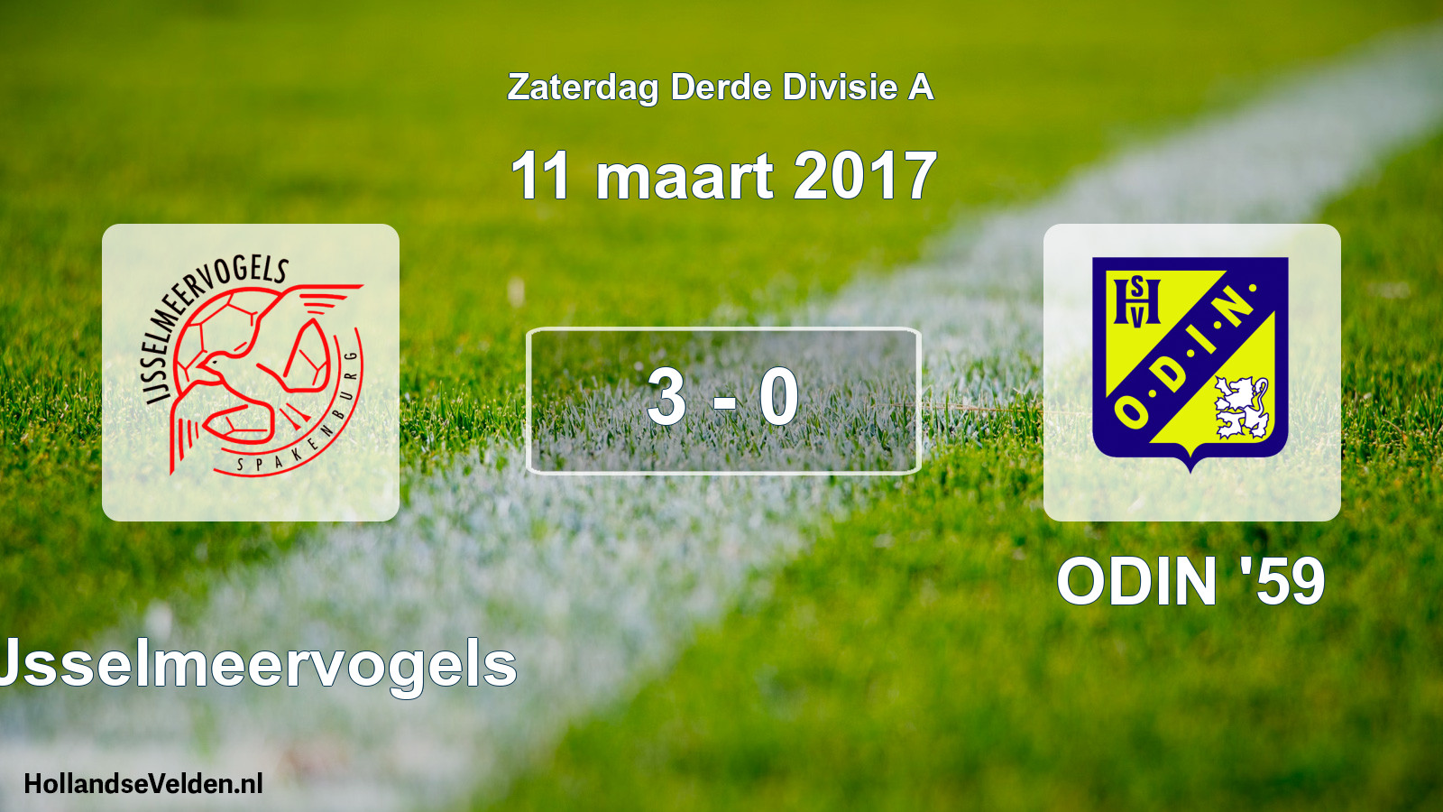 Total number of matches played: IJsselmeervogels - ODIN '59 3 - 0 (11 March 2017)