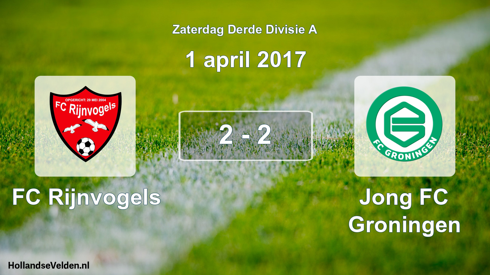 Total number of matches played: FC Rijnvogels - Jong FC Groningen 2 - 2 (1 April 2017)