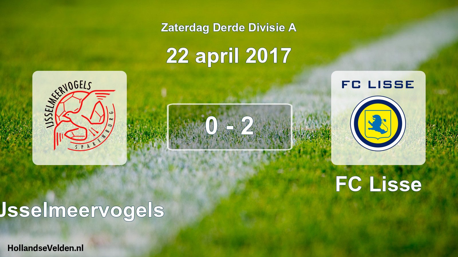 Gespeelde wedstrijd: IJsselmeervogels - FC Lisse 0 - 2 (22 april 2017)