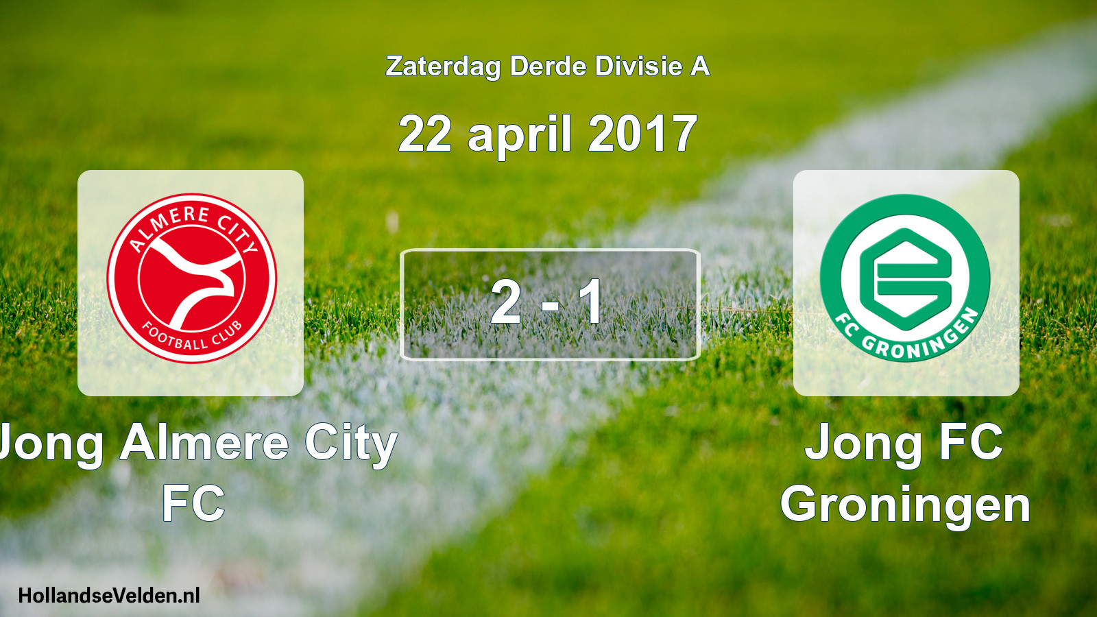 Total number of matches played: Jong Almere City FC - Jong FC Groningen 2 - 1 (22 April 2017)