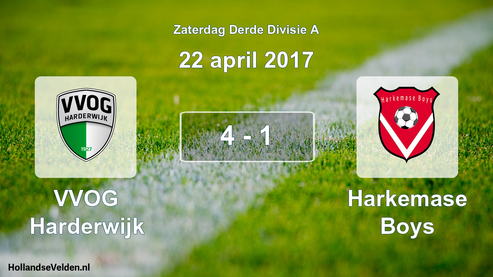 Total number of matches played: VVOG Harderwijk - Harkemase Boys 4 - 1 (22 April 2017)