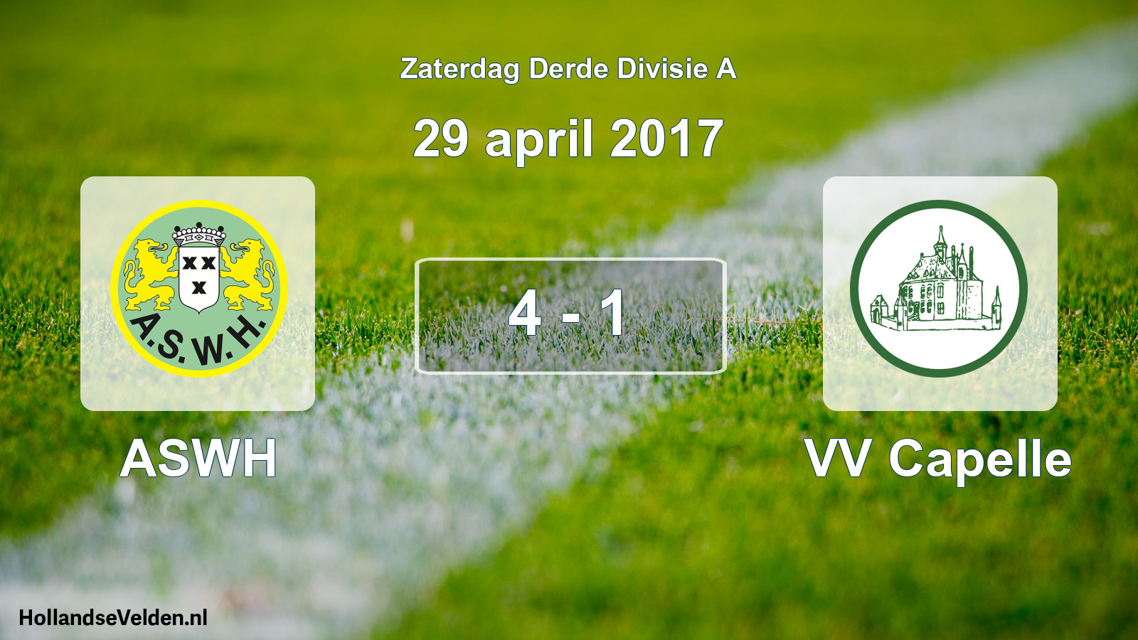 Gespeelde wedstrijd: ASWH - VV Capelle 4 - 1 (29 april 2017)