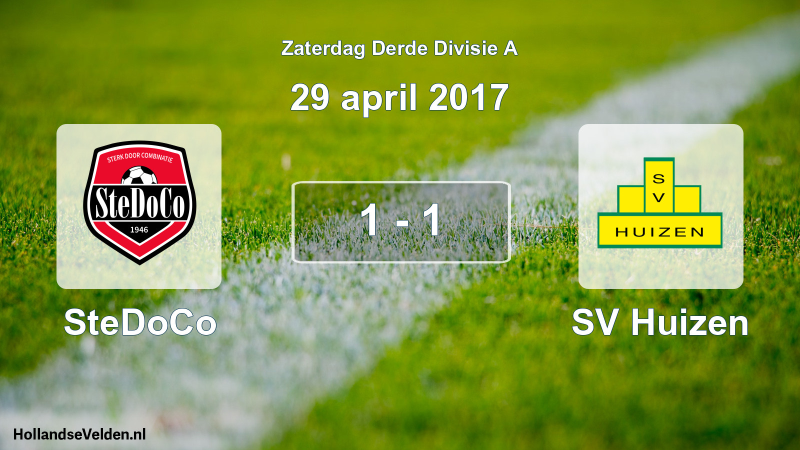 Gespeelde wedstrijd: SteDoCo - SV Huizen 1 - 1 (29 april 2017)