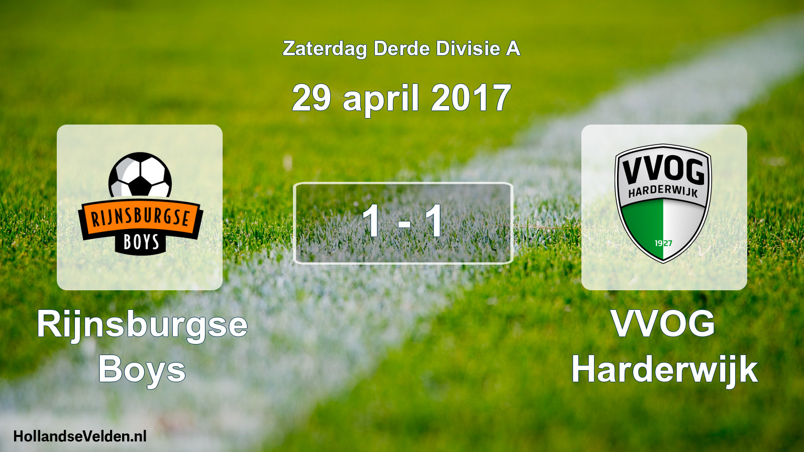 Total number of matches played: Rijnsburgse Boys - VVOG Harderwijk 1 - 1 (29 April 2017)