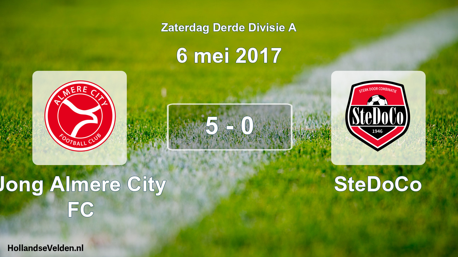 Total number of matches played: Jong Almere City FC - SteDoCo 5 - 0 (6 May 2017)