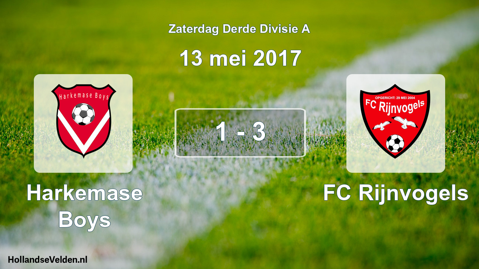 Total number of matches played: Harkemase Boys - FC Rijnvogels 1 - 3 (13 May 2017)